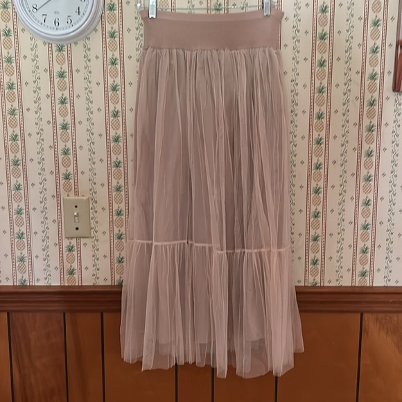Keval Netted Skirt Taupe Mesh Tulle Midi Skirt Elastic Waist Women’s Small
AA - Picture 13 of 13